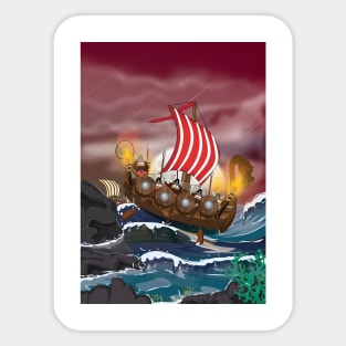 Viking Ship Sticker